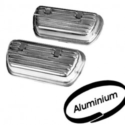 Aluminium clip on valve covers without clips. Sold in pairs. 