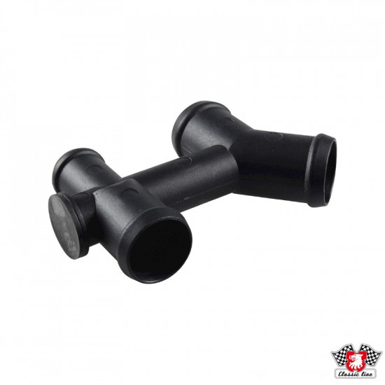 Double T-piece, black, from expansion tank to engine block