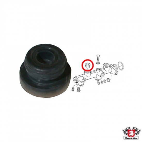 Rubber plug for master brake cylinder