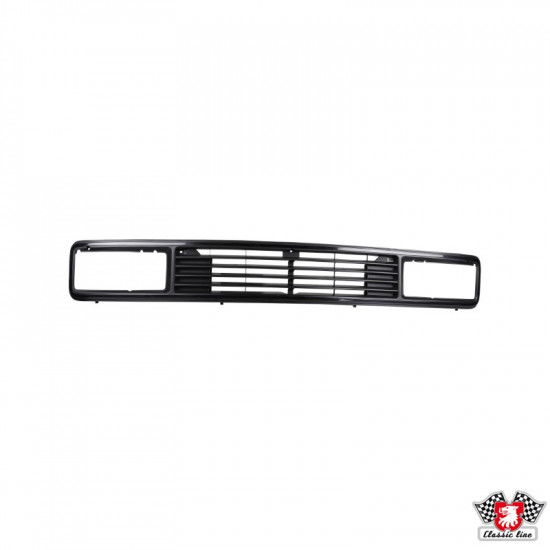 Radiator grille for square headlamps without cut out for emblem, black Radiator grille for square headlamps without cut out for emblem, black