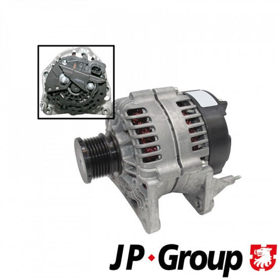 Alternator, 90 Amp, with freewheel pulley