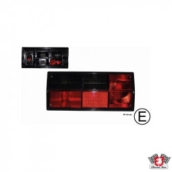 Tail light lens, red/smoked, for Hella socket, with E-mark, left