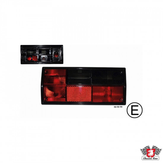 Tail light lens, red/smoked, for Hella socket, with E-mark, right