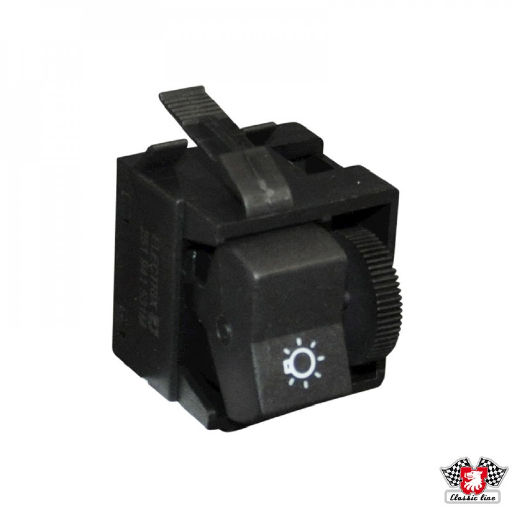 Switch for headlight with rheostat for dashboard lightning