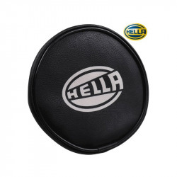 Covering cap for Hella 118 high-beam headlight and fog lights. Black with Hella logo