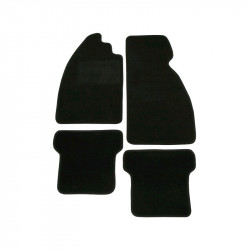 Floor mat set, plain, black, velour quality