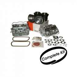 Engine kit, standard 85.5 mm, consists of: 2x new "040" cylinder head, dual port, complete w/32 mm exhaust- and 35.5 mm intake valves. 1x piston/cylinder set, 85.5 mm. 1x engine gasket set, single/dual port