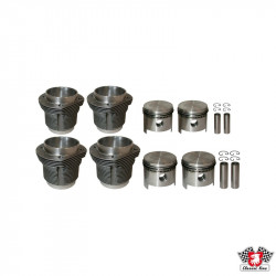 Big bore piston and cylinder set, casted, bore 90.5 mm, stroke 69.0 mm, upper 98 mm, lower 96 mm, CLASSIC