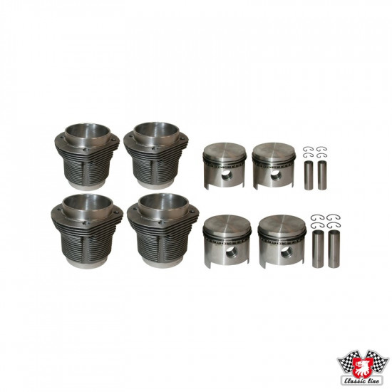 Big bore piston and cylinder set, casted, bore 90.5 mm, stroke 69.0 mm, upper 98 mm, lower 96 mm, CLASSIC