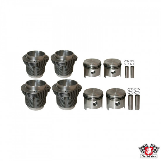 Big bore piston and cylinder set, casted, bore 87.0 mm, stroke 69.0 mm, upper 94 mm, lower 90 mm, CLASSIC