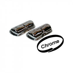 Chrome clip on valve covers without clips. Sold in pairs. Clips  number AC101401B needed