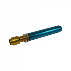Push rod tube, adjustable, aluminium, blue/gold. Can be installed without removing the cylinder head. 8 pcs. needed