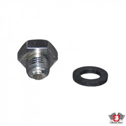 Oil drain plug with washer, magnetic, M14x1.5. Pick up metal particles from the oil