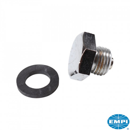 Chrome magnetic drain plug, with gasket, bulk