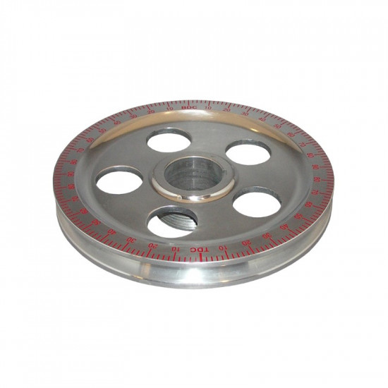 Standard size degree crankshaft pulleys with timing marks, red numbers