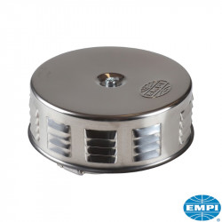 Air cleaner, louvered, stainless steel, with Empi logo. For standard VW carburetors