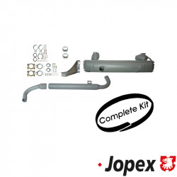 Complete exhaust kit with tail pipes and mounting kit, E-/TÜV approved