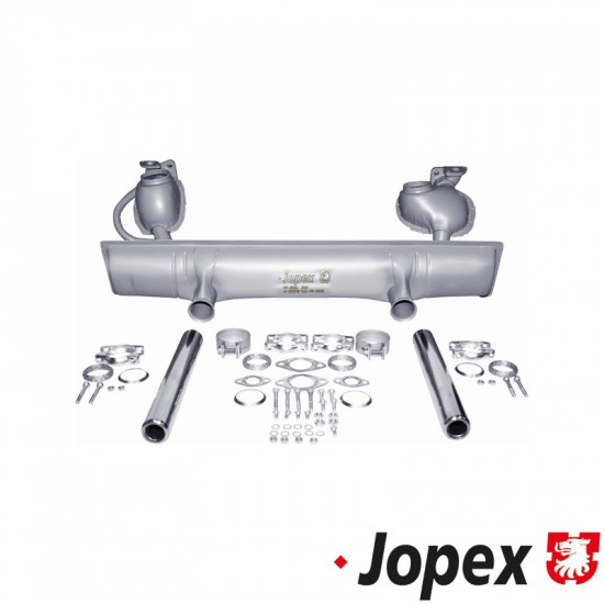 Complete exhaust kit with tail pipes and mounting kit, E/TÜV approved. Only for models without external oil filter