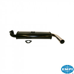 Exhaust, Sport, single quiet, without TÜV, with chrome end pipe, black