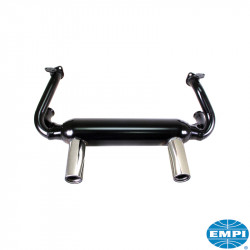 Exhaust system, GT Style, black with 2 chrome tips, 1 3/8" tubing
