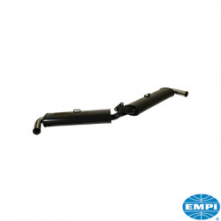 Exhaust system, Dual Quiet, black with chrome tips. Fits extractors 3100 and 3102 only