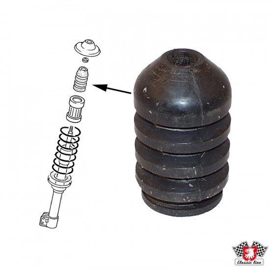 Tower rubber stop for shock absorber, front