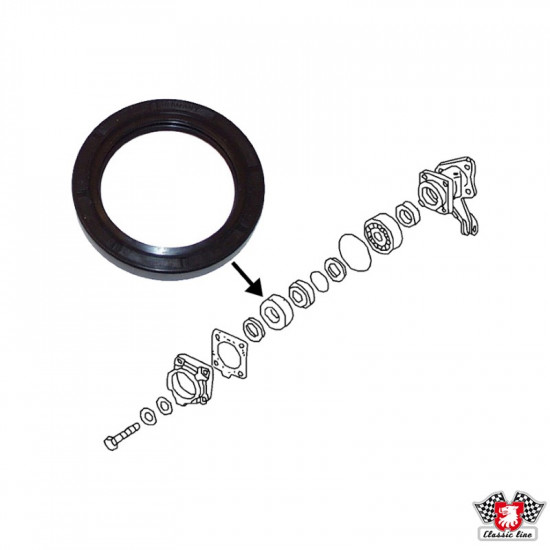 Oil seal for wheel bearing, rear, double joint axle