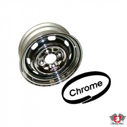 Chrome steel wheel, 5.5x15", 4 holes, ET25