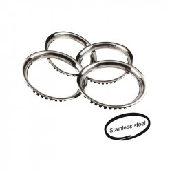 Wheel beauty rings, 15", "Classic", polished stainless steel, 4 pieces