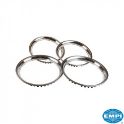 Wheel beauty rings, 15", "Classic", polished stainless steel, 4 pieces