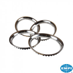 Wheel beauty rings, 14", "Classic", polished stainless steel, 4 pieces
