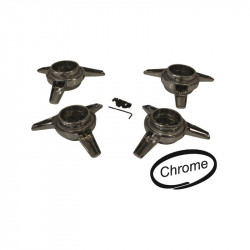 Chrome knock-off set, 3 spoke and comes with wheel insert