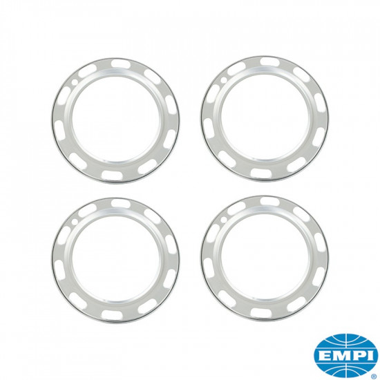 Beauty ring set for wheel, aluminium, early 66-67, 10 holes, 4 pieces