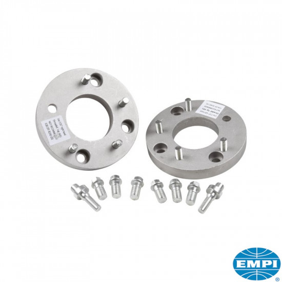 Wheel adapter set Chevy to 4 lug VW, 22.35 mm thick, Chevy 4 3/4" pattern, 7/16" x 20 thread, aluminium, 2 pieces