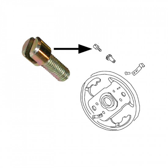 Adjusting screw for brake shoe