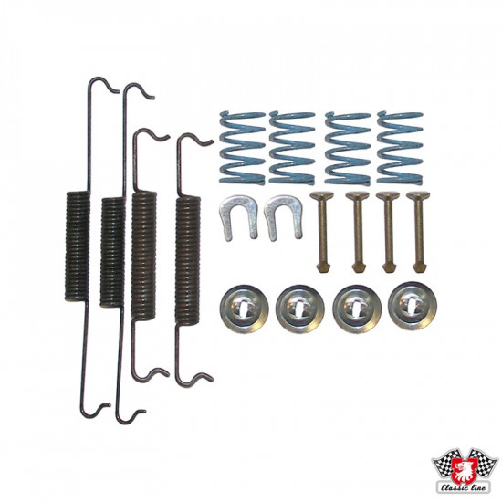 Hardware kit for brake shoes, rear