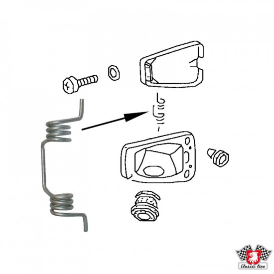 Spring mechanism for fuel filler lid, 111809905D