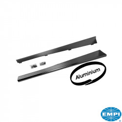 Running board kit, black/polished ribs, aluminium