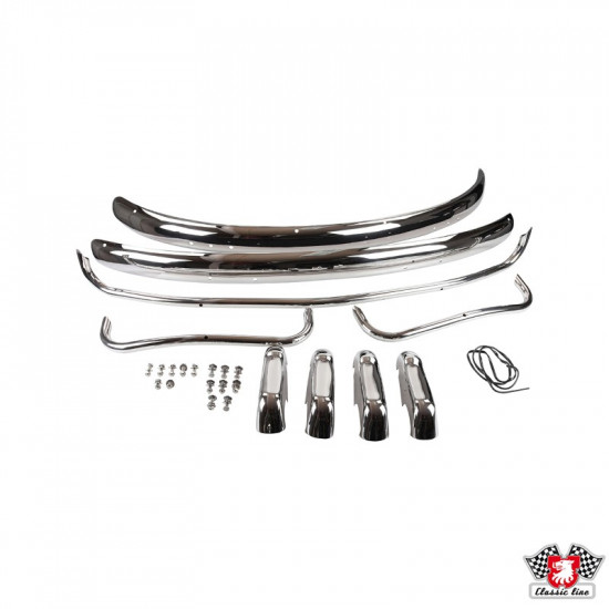 Bumper set, stainless steel, front and rear, US