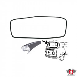 Seal for windscreen with groove for moulding