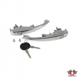 Door handle kit, with same keys for both doors, chrome, left/right