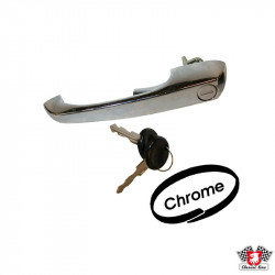 Door handle with keys, chrome, left/right
