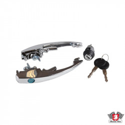 Door handle and ignition lock kit, with same keys for both doors, chrome, left/right