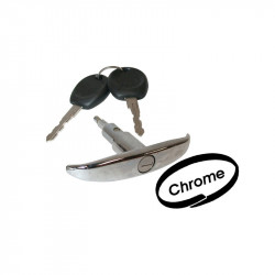 T-handle for rear cargo door, with keys, chrome