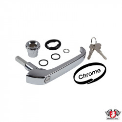 Sliding door handle, chrome, with keys and fittings