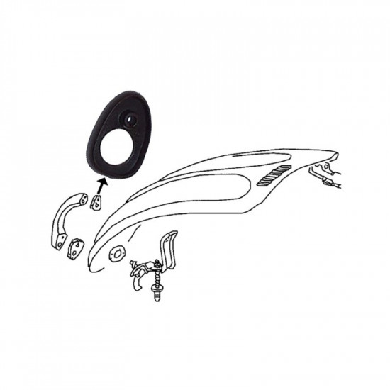 Upper gasket for bonnet handle