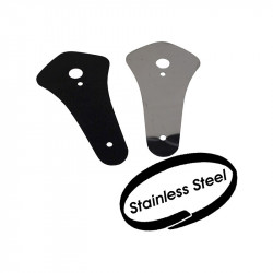 Plate for bonnet handle with rubber support, polished stainless steel