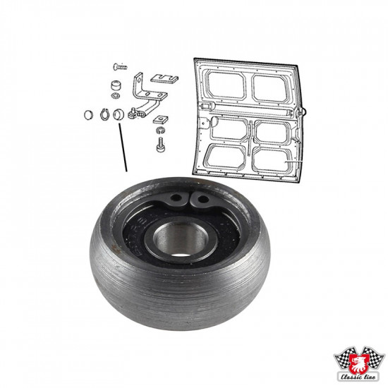 Sliding door roller wheel, lower