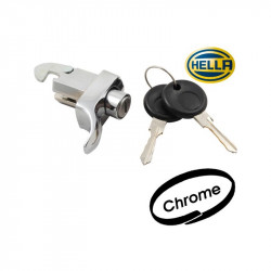 Lock for engine lid with keys, chrome, Hella