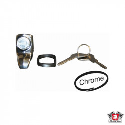 Lock for engine lid with keys, chrome